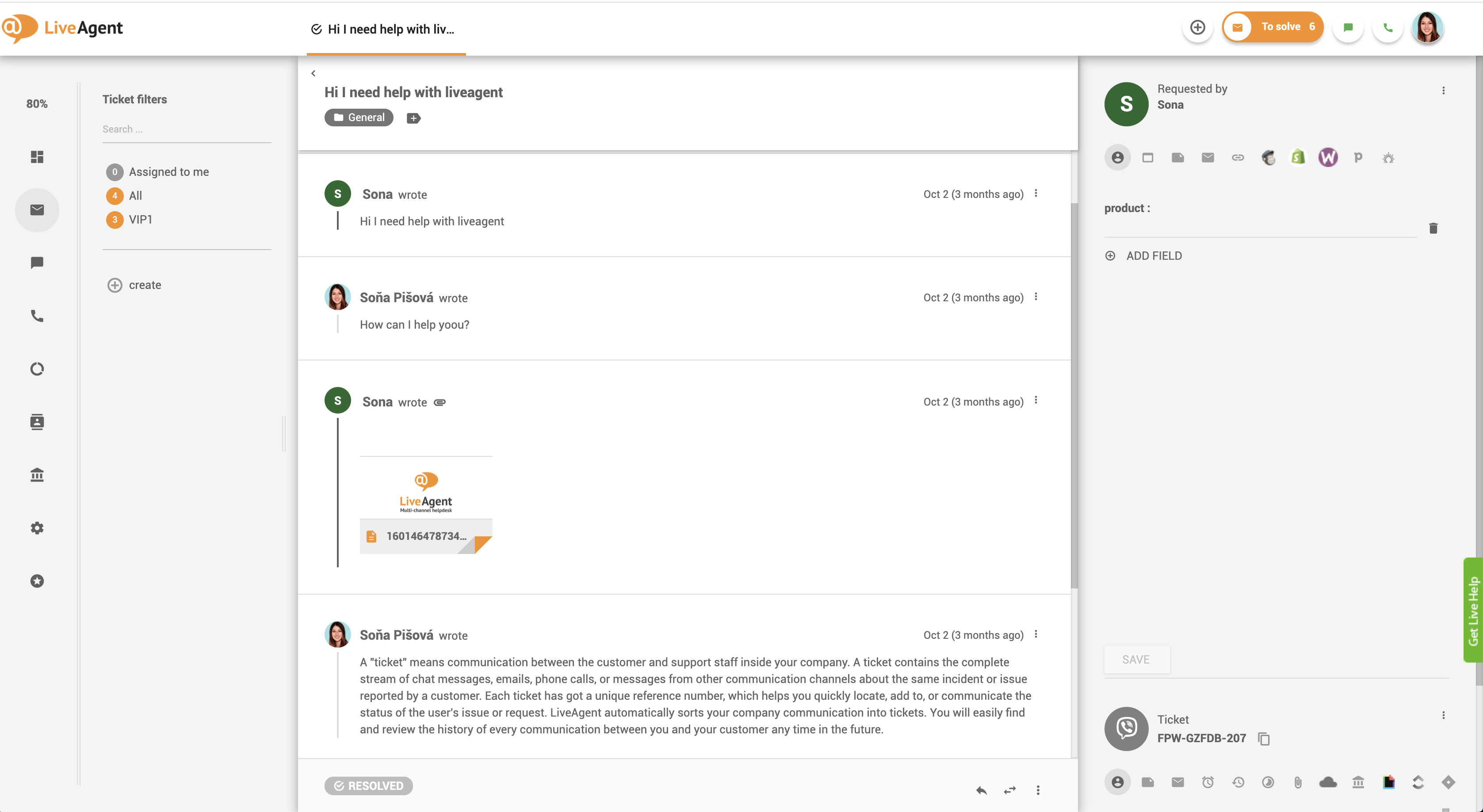 Viber sporočila v LiveAgent