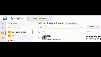 LiveAgent - Podatki o zahtevatelju v zavihkih zahtevkov
