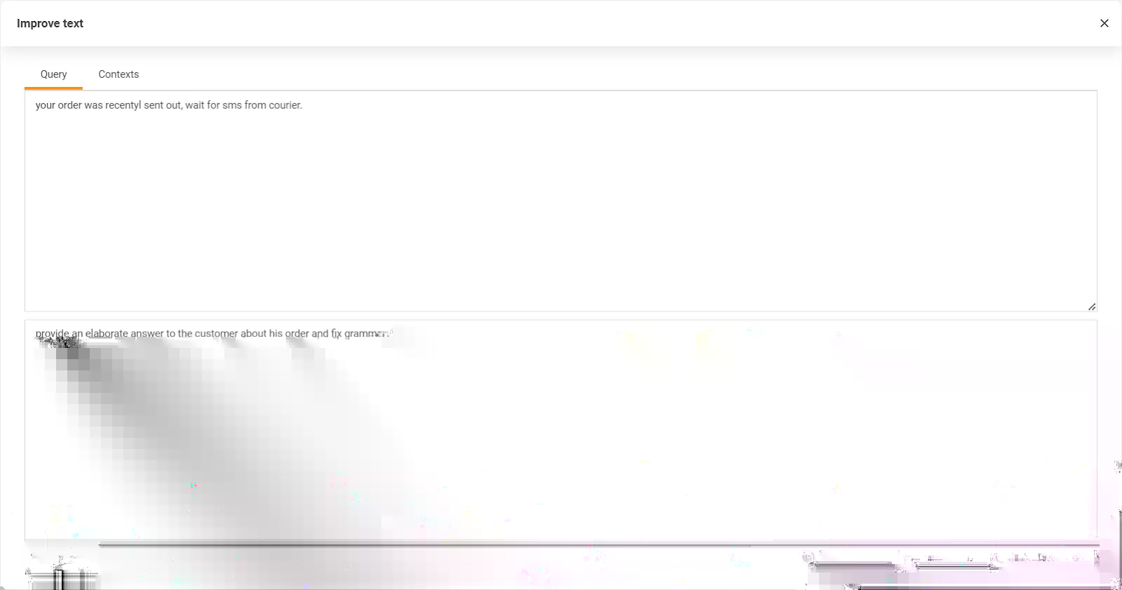 Slika, ki prikazuje funkcijo LiveAgent Izboljšaj besedilo