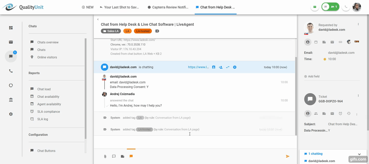 Pogled tipkanja v realnem času