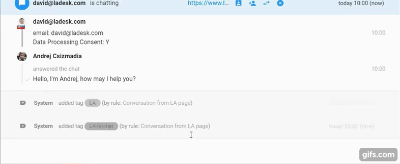 Primer prikaza tipkanja v realnem času
