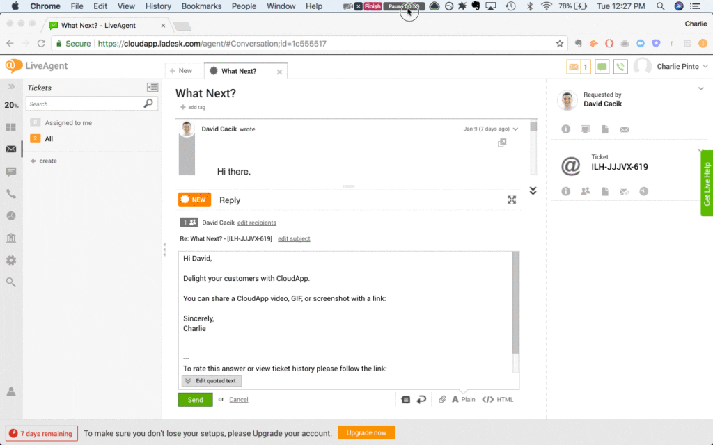 CloudApp povleci in spusti integracija