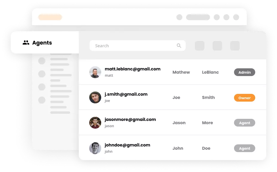 Mockup agentov LiveAgent