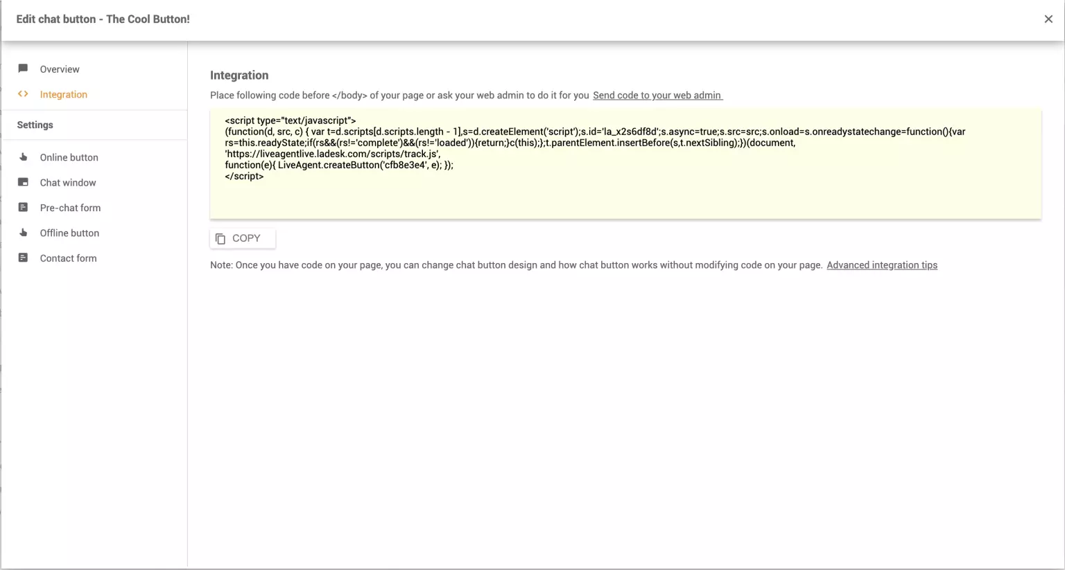 Integrirajte na spletno mesto