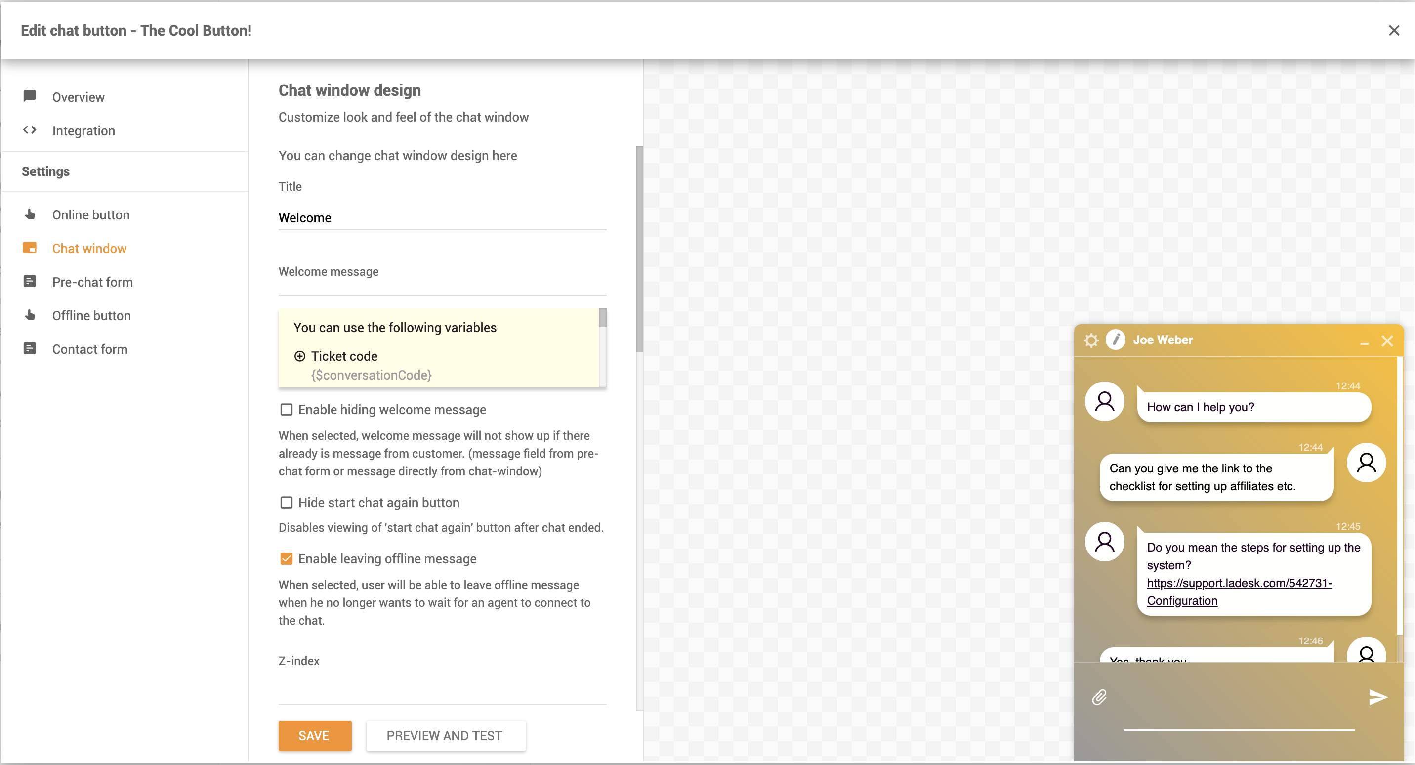 Prilagodite okno za klepet