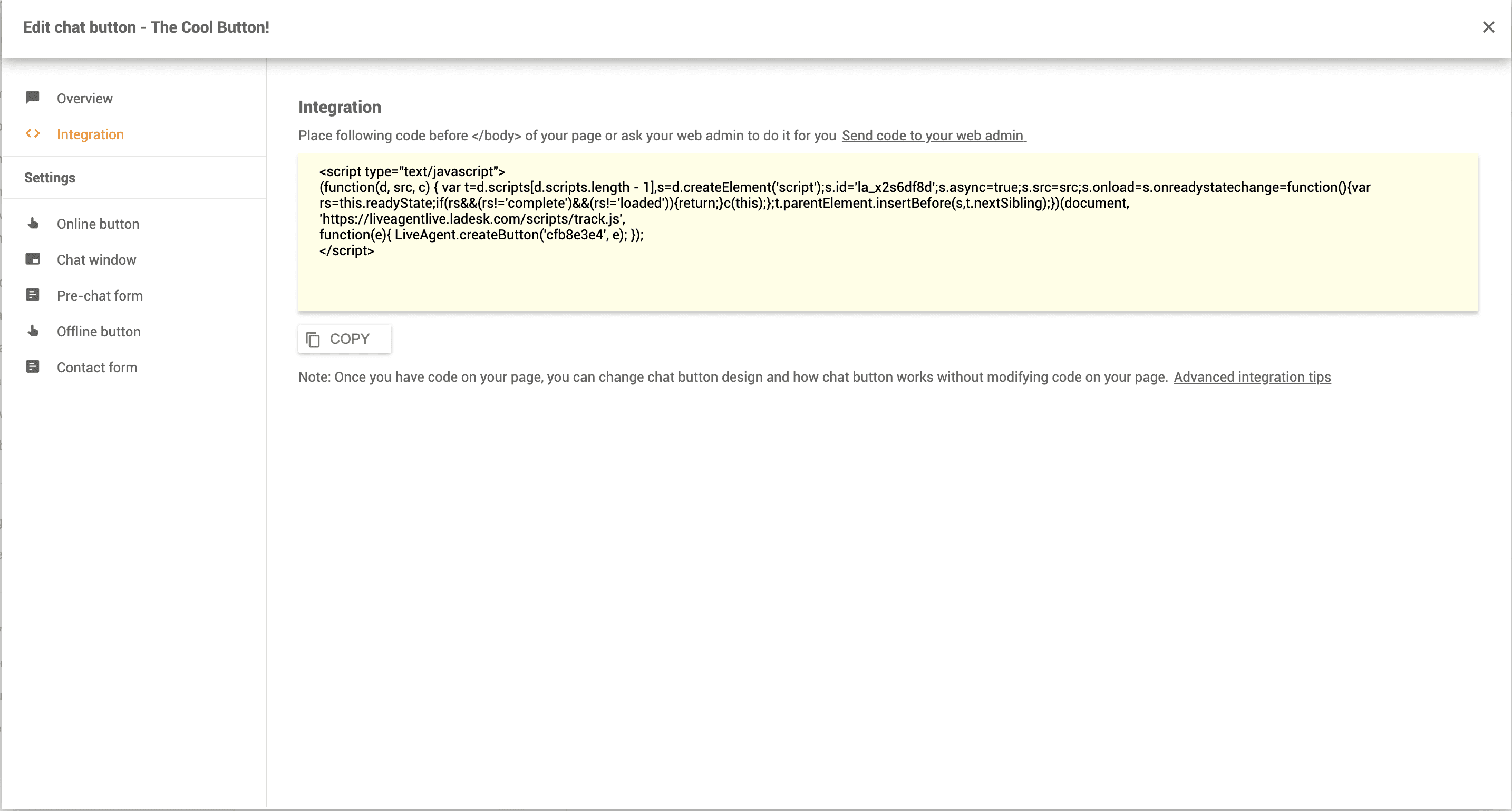 Integrirajte na spletno mesto