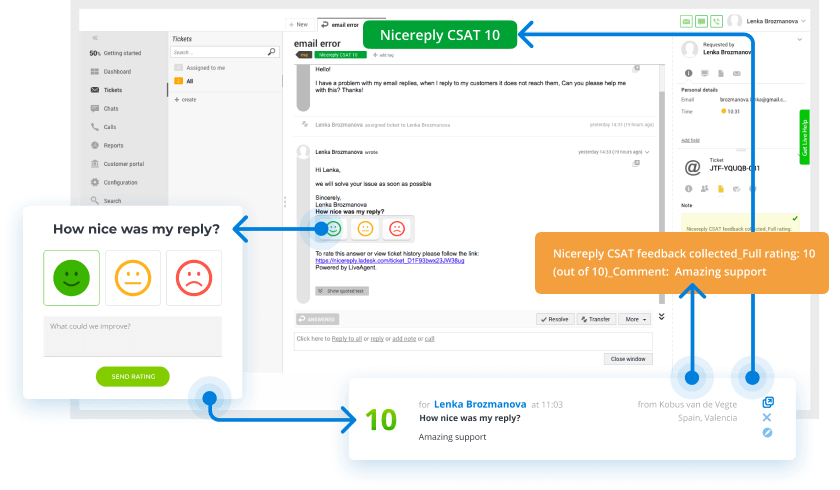Izvajanje ankete za povratne informacije strank - LiveAgent