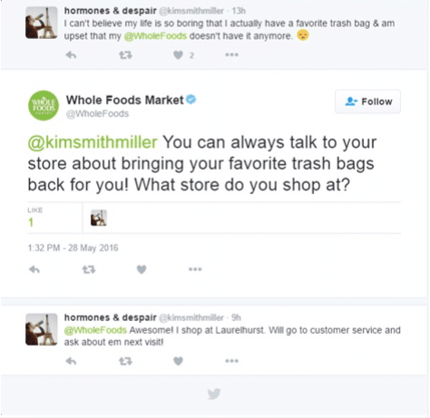 Odgovor Whole Foods na Twitterju