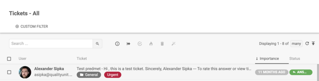 LiveAgent - nujni tag na vstopnici