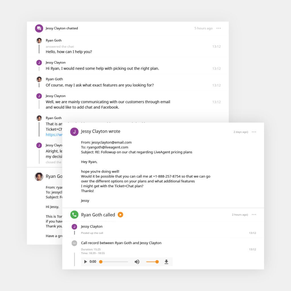 Primer vstopnice LiveAgent