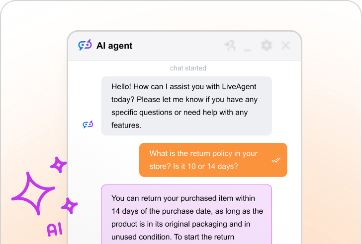 Funkcija AI Chatbot LiveAgent