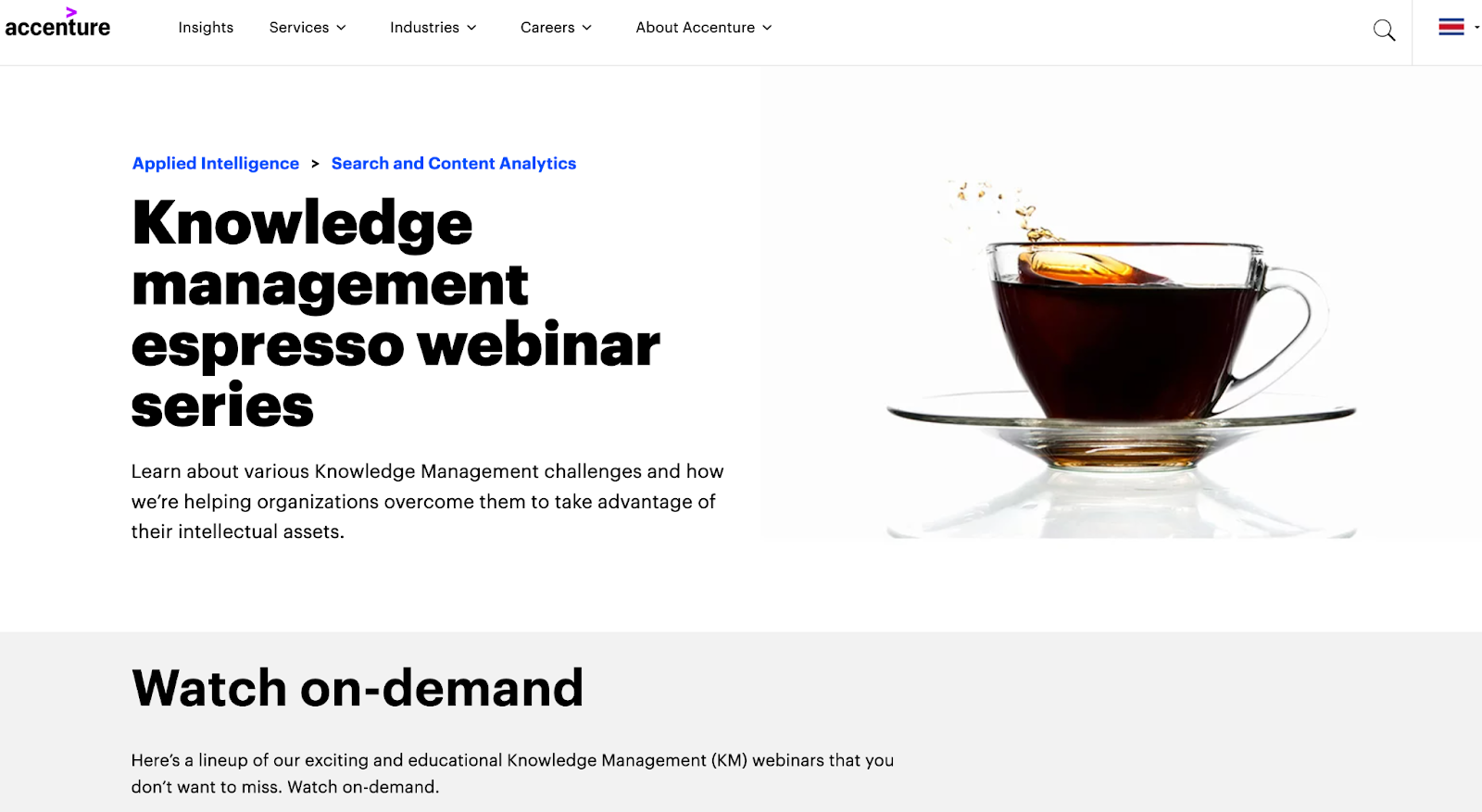 Posnetek zaslona virov, deljenih s pomočjo upravljanja znanja Accenture