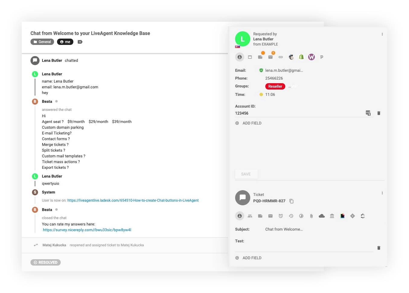 CRM sistem za upravljanje vstopnic - LiveAgent