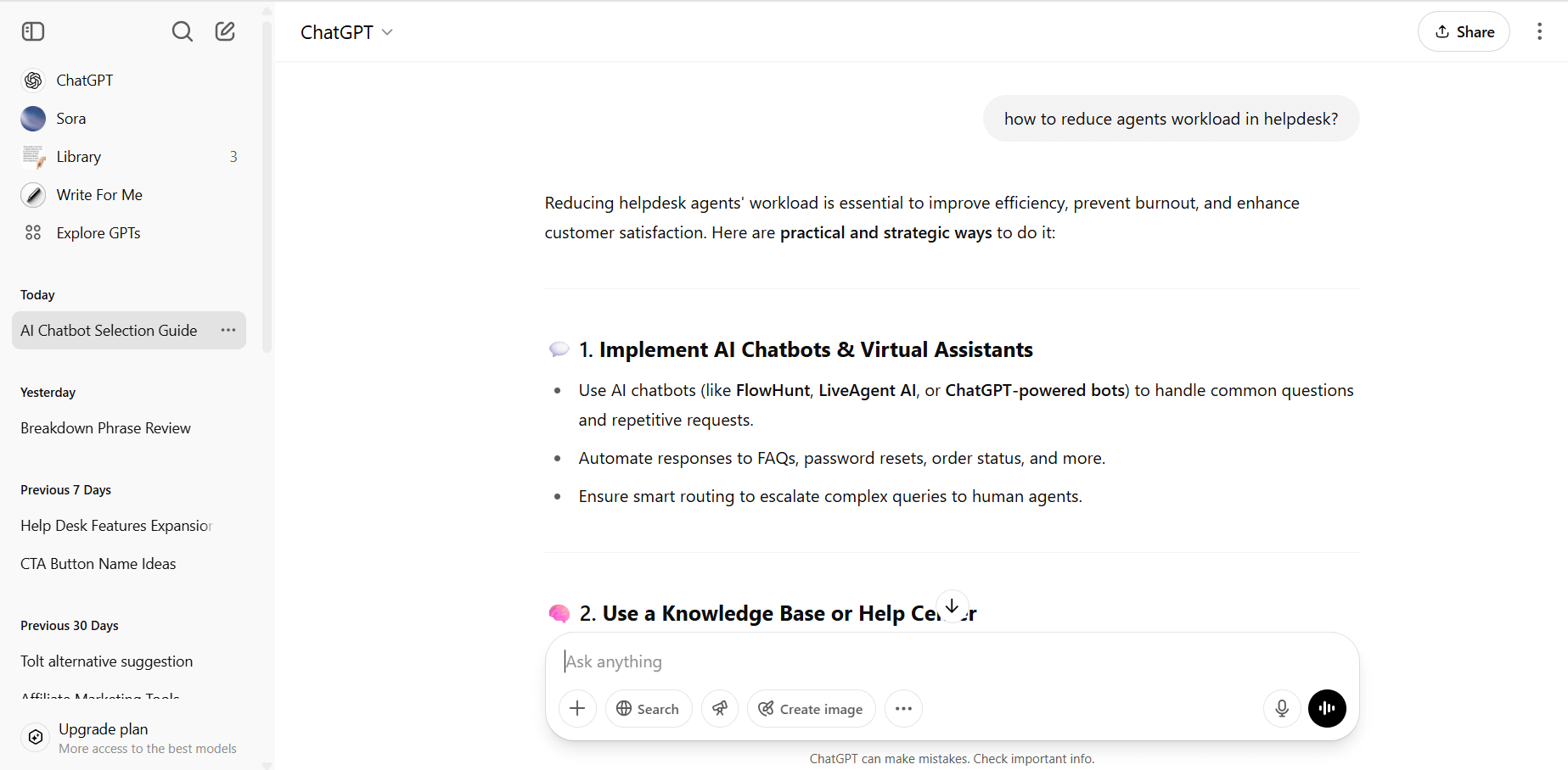 ChatGPT pregled vmesnika pogovora