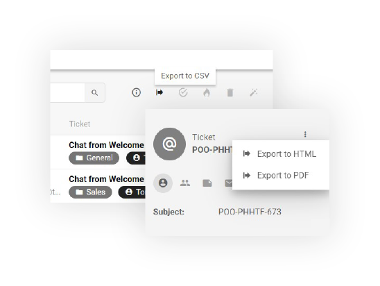 Izvoz vstopnic v LiveAgent