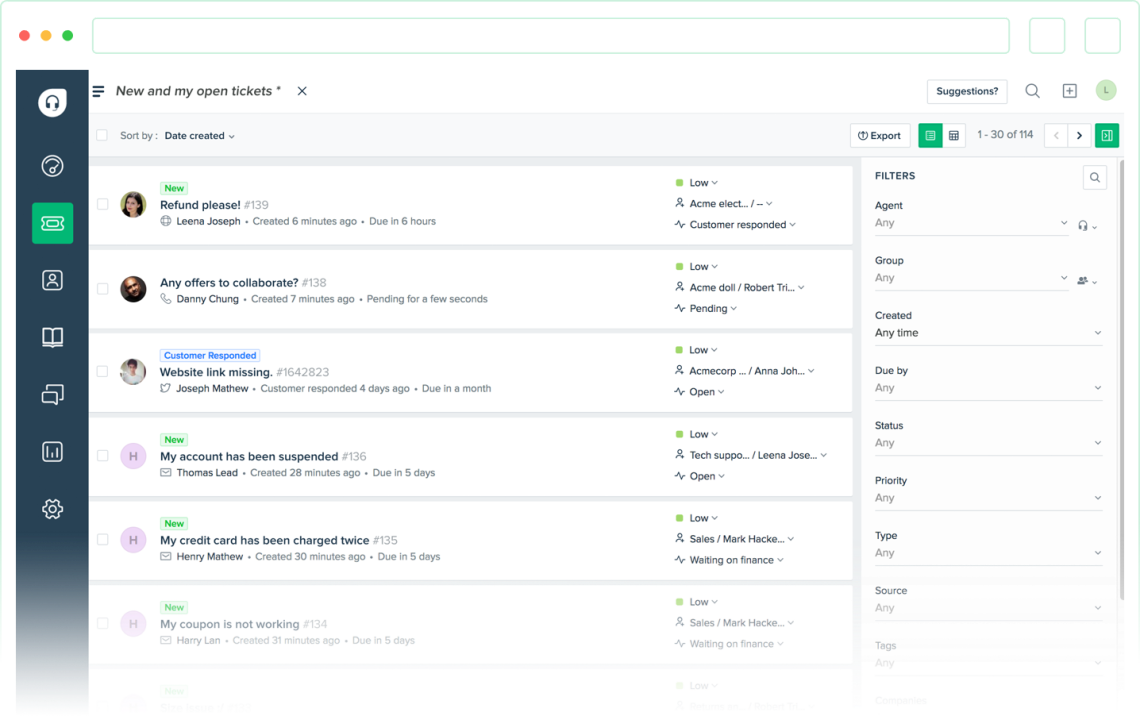 Odprte vstopnice FreshDesk