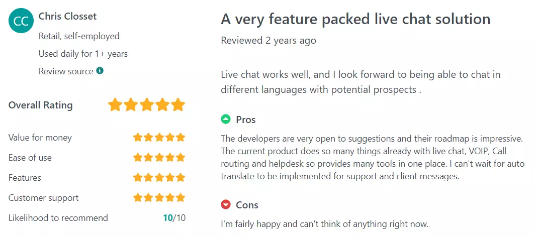 Pregled GetApp LiveChat