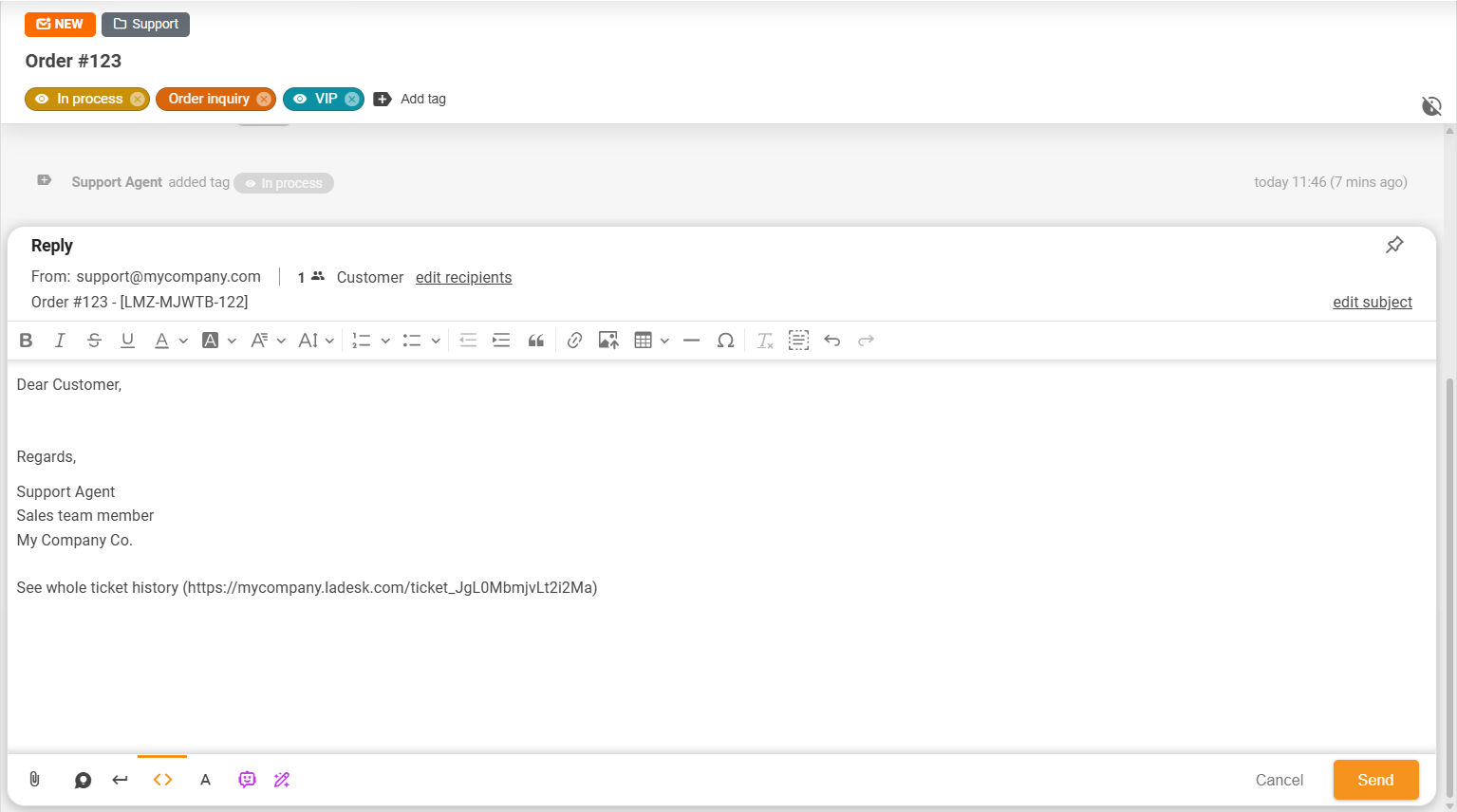 Funkcija pripenjanja in odpenjanja LiveAgent