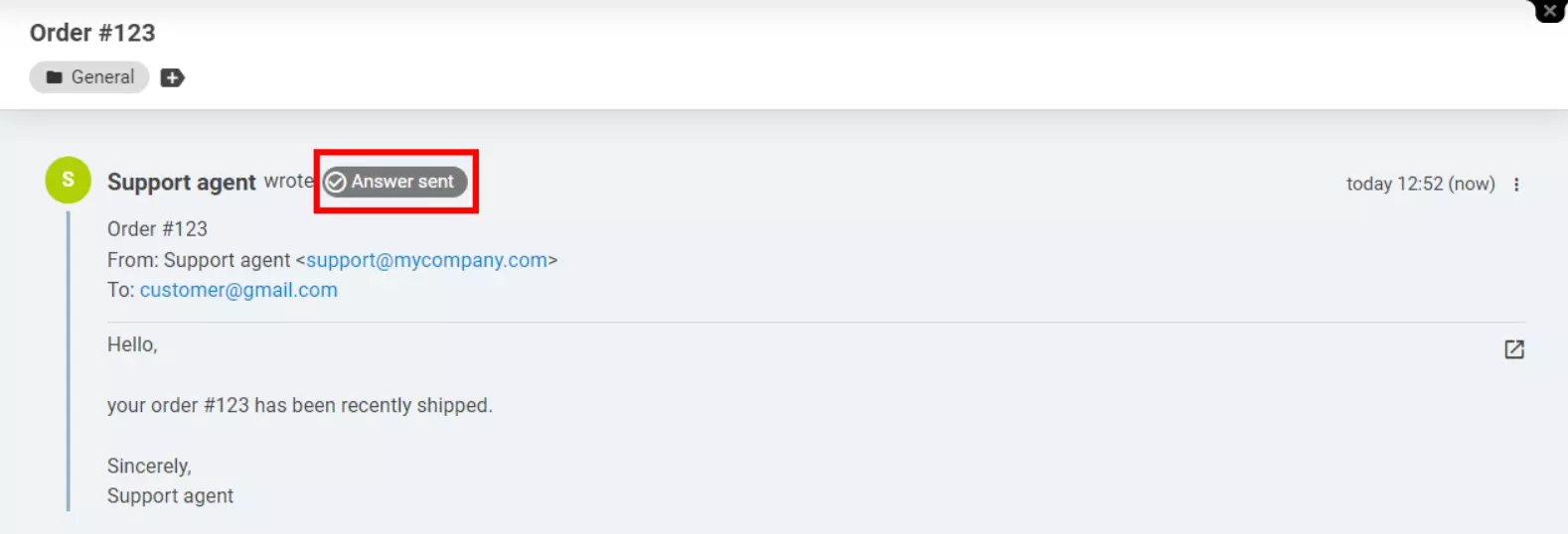 LiveAgent - indikator statusa dostave odgovora