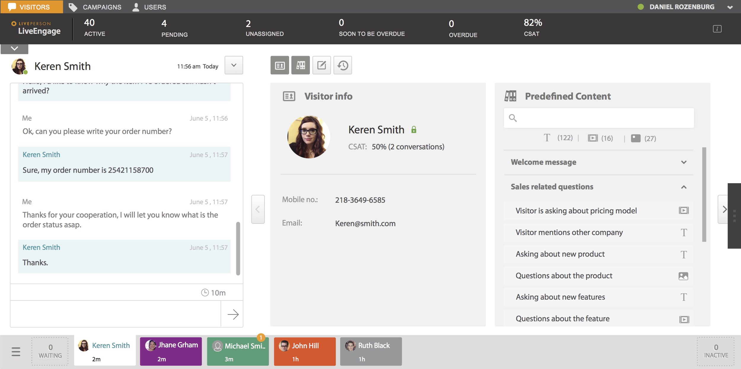 LivePerson tekoče okno chata