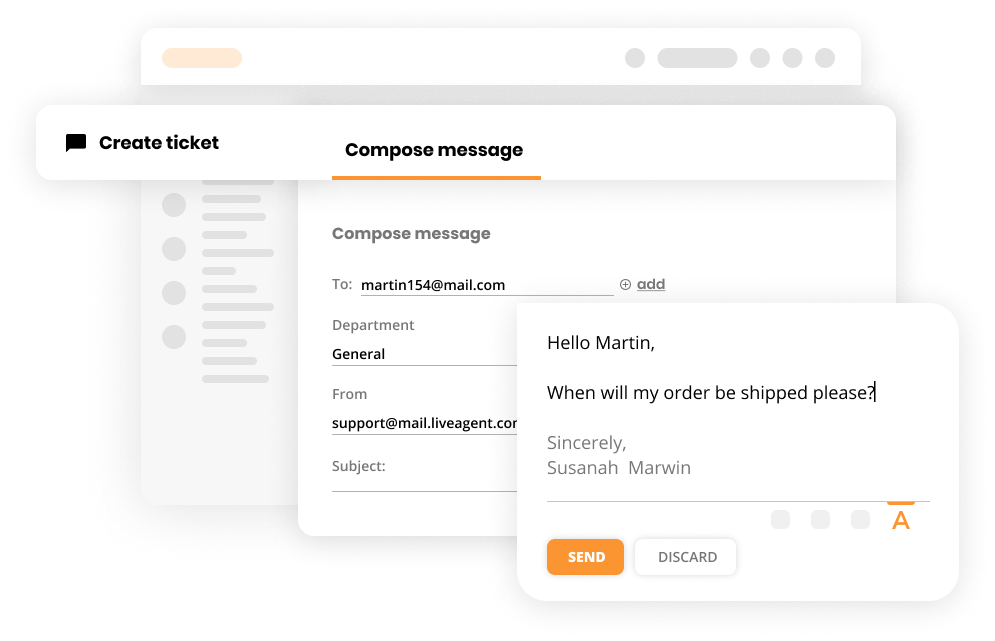 Ustvarite vstopnico v programski opremi Help desk - LiveAgent