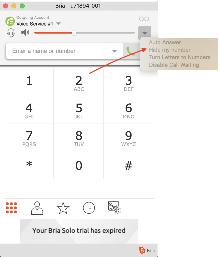 Funkcije Bria free softphone