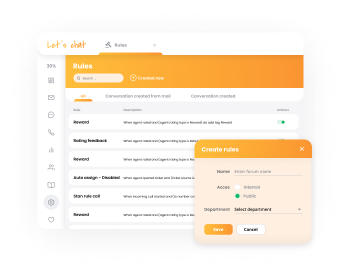 Funkcija avtomatizacije LiveAgent za upravljanje delovnih tokov