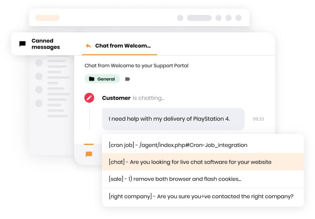 Pripravljena sporočila LiveAgent