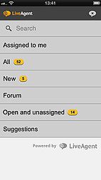 Vmesnik aplikacije LiveAgent iOS - Upravljanje vstopnic