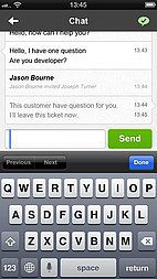 Vmesnik aplikacije LiveAgent iOS - Podrobnosti vstopnice