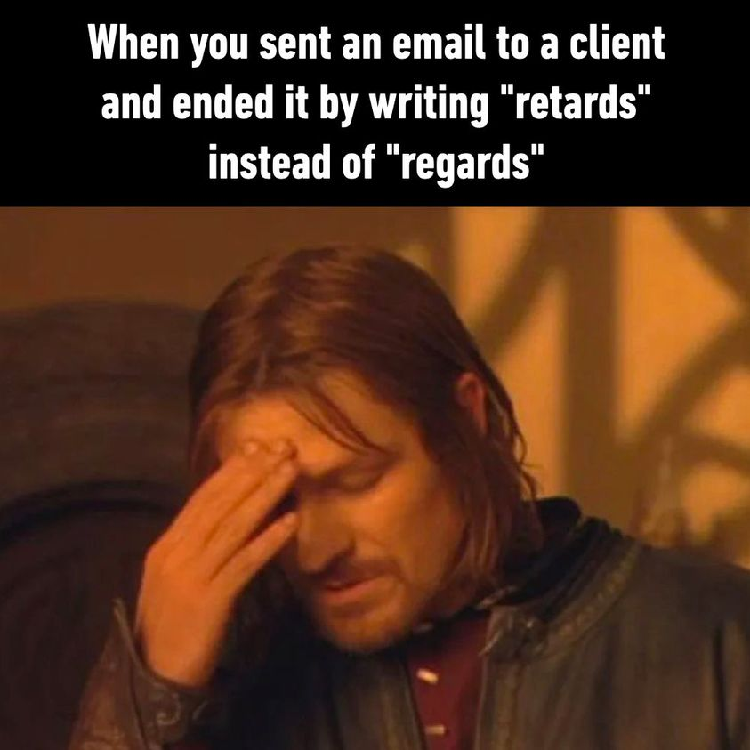 Customer service meme about typos