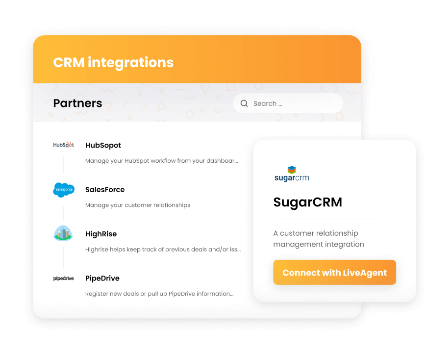 LiveAgent - integracije CRM