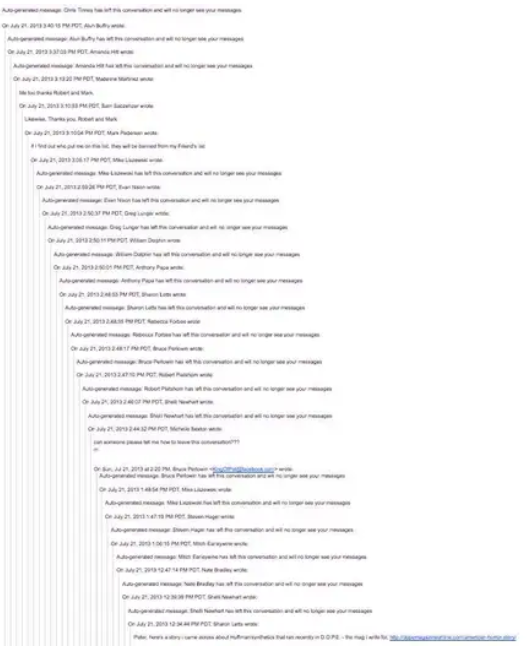 Dolga in neurejena e-poštna veriga.