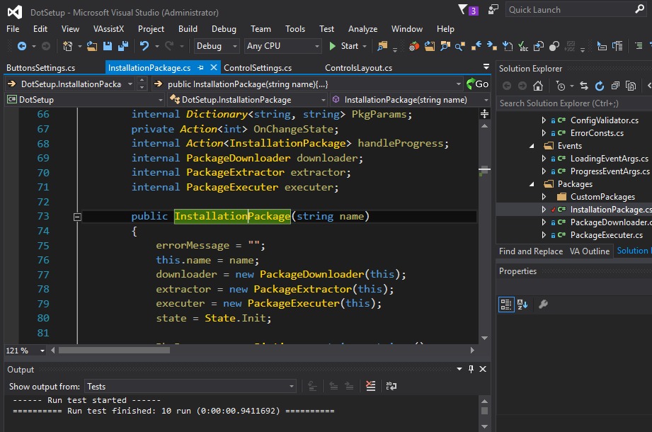 Primer ročne namestitve sistema v Microsoft Visual Studio