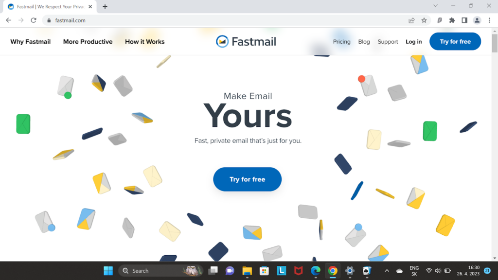 Fastmail homepage