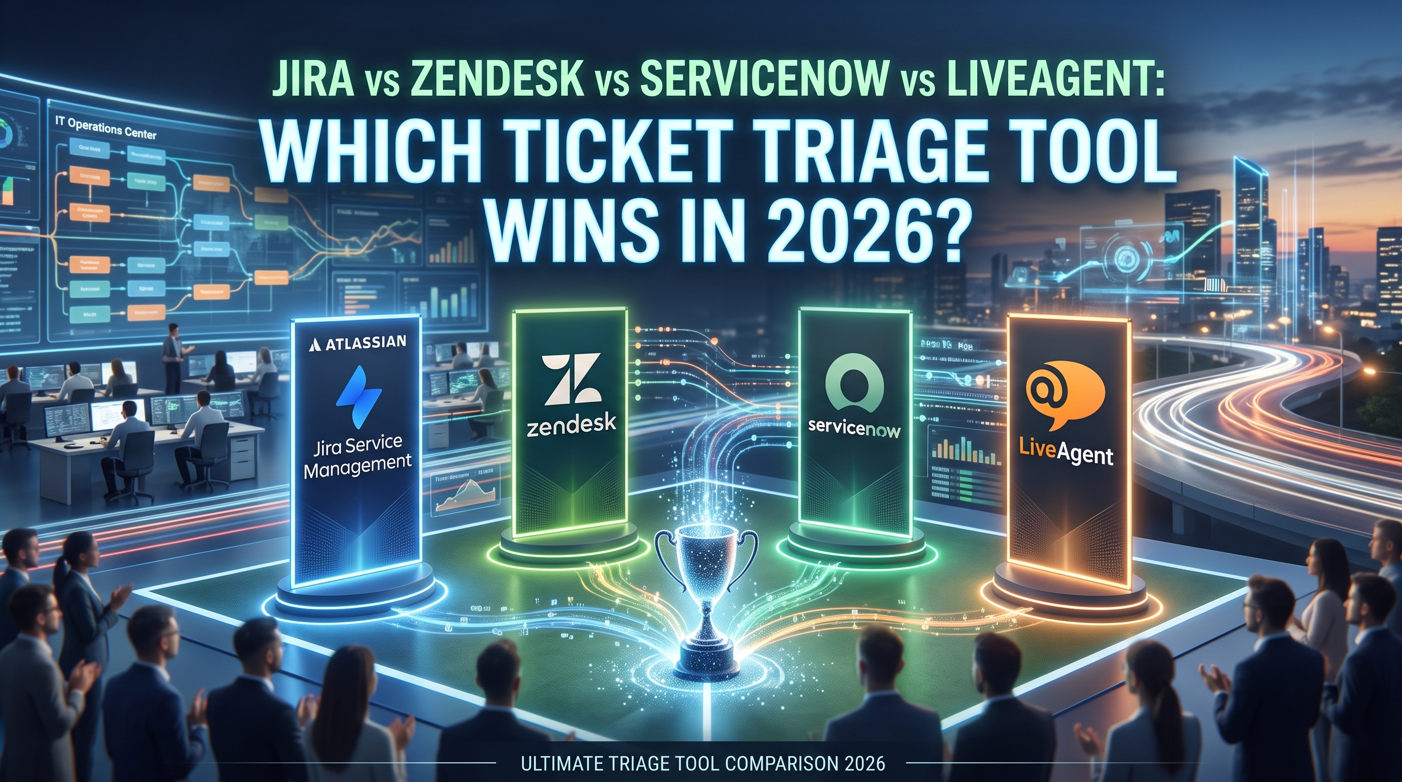 Jira vs Zendesk vs ServiceNow vs LiveAgent: Katero orodje za triažo vstopnic zmaga v letu 2026?