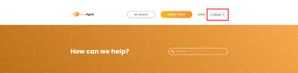 LiveAgent - nastavitve jezika baze znanja