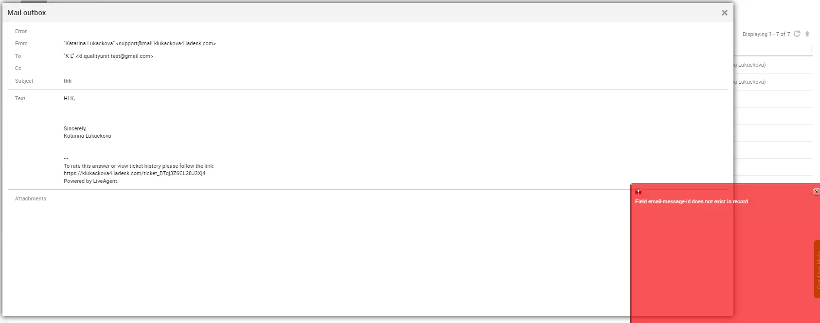 LiveAgent - Popravljene e-pošte s prilogami, ki so povzročale napako