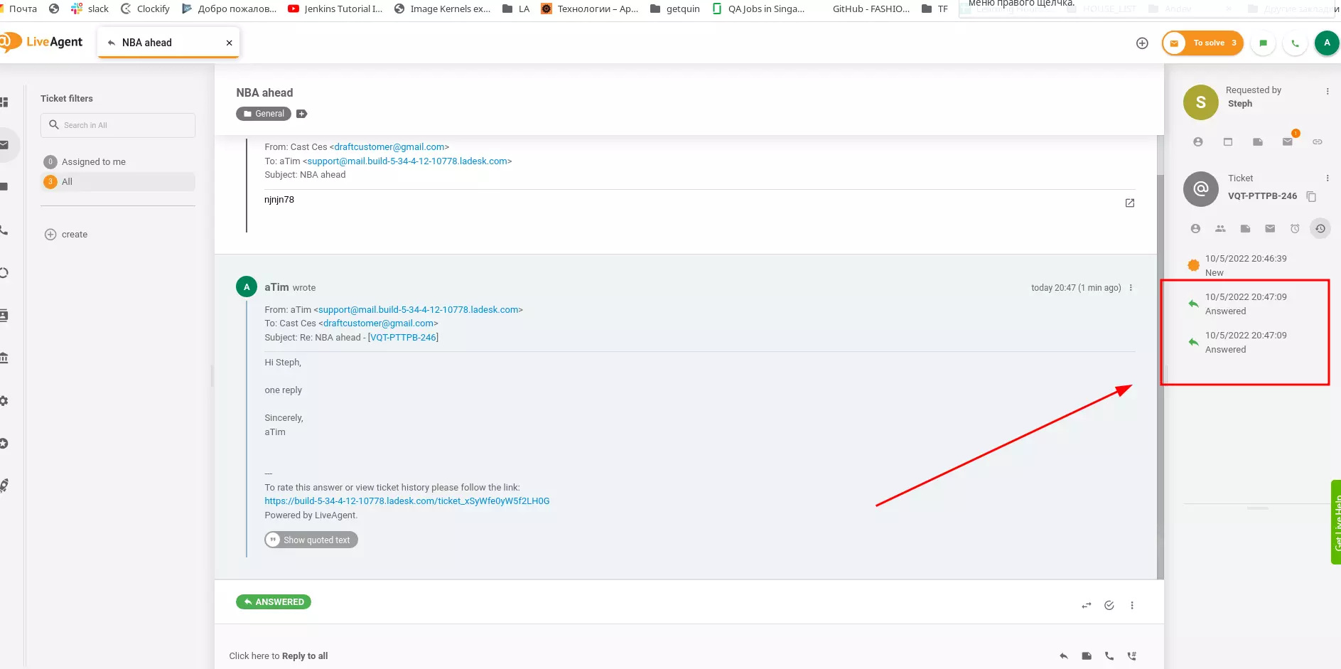 LiveAgent - Popravljena napaka podvojenega zapisa v zgodovini stanja zahtevka