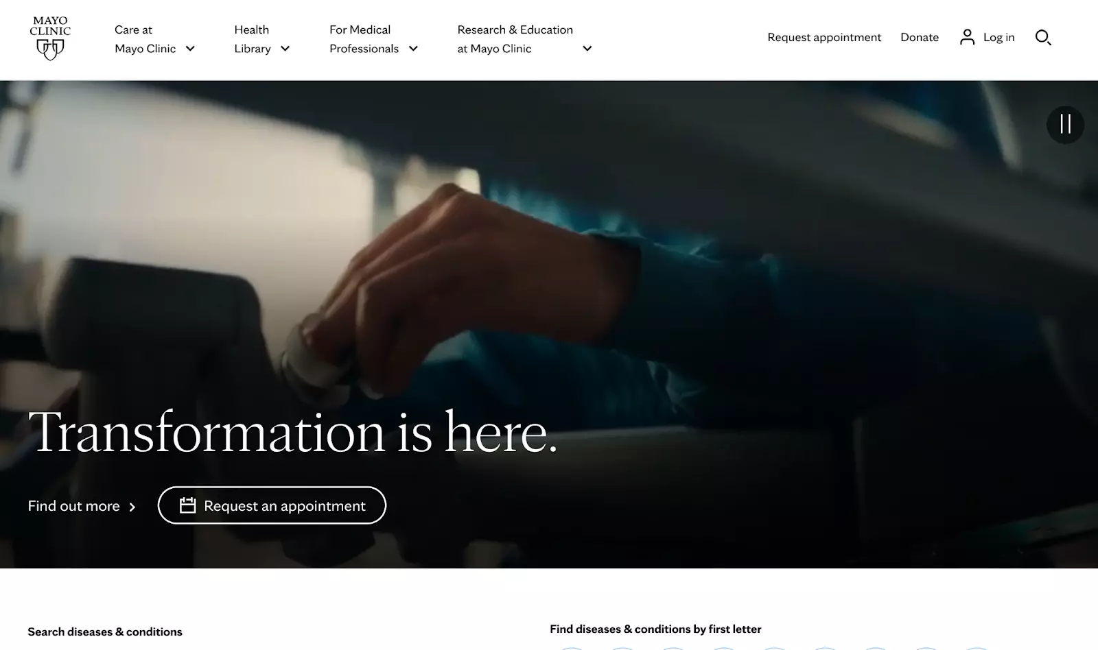 Domača stran Mayo Clinic