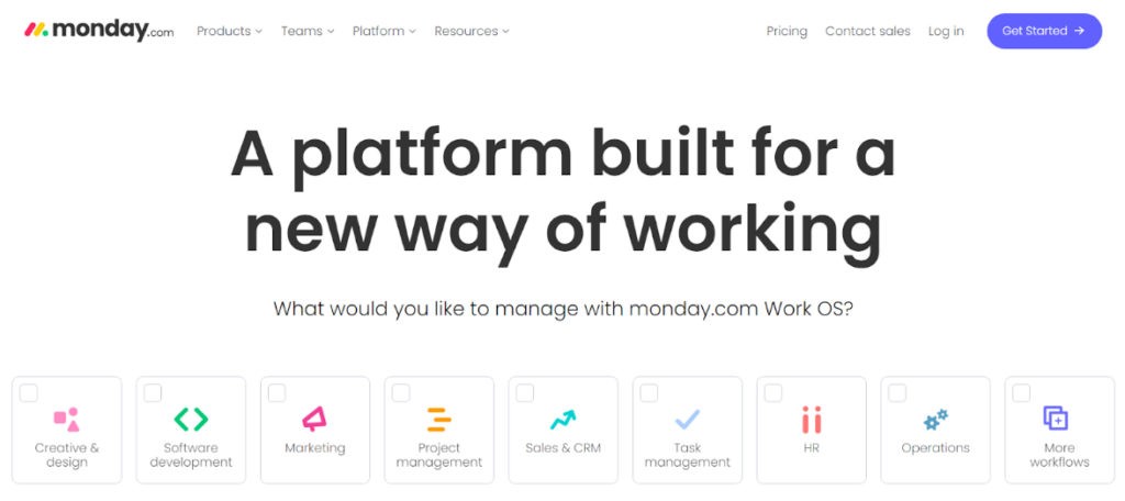 Domača stran Monday.com