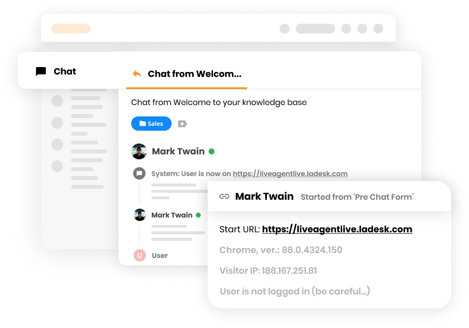 Funkcija zgodovine spletnih vstopnic v programski opremi za storitve strankam - LiveAgent