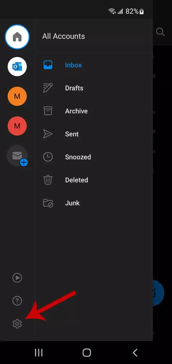Navajanje niti v Outlooku na mobilnih napravah, korak 2