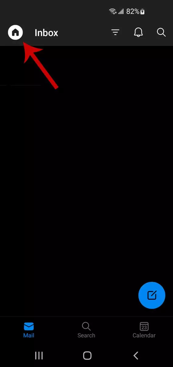 Navajanje niti v Outlooku na mobilnih napravah, korak 1