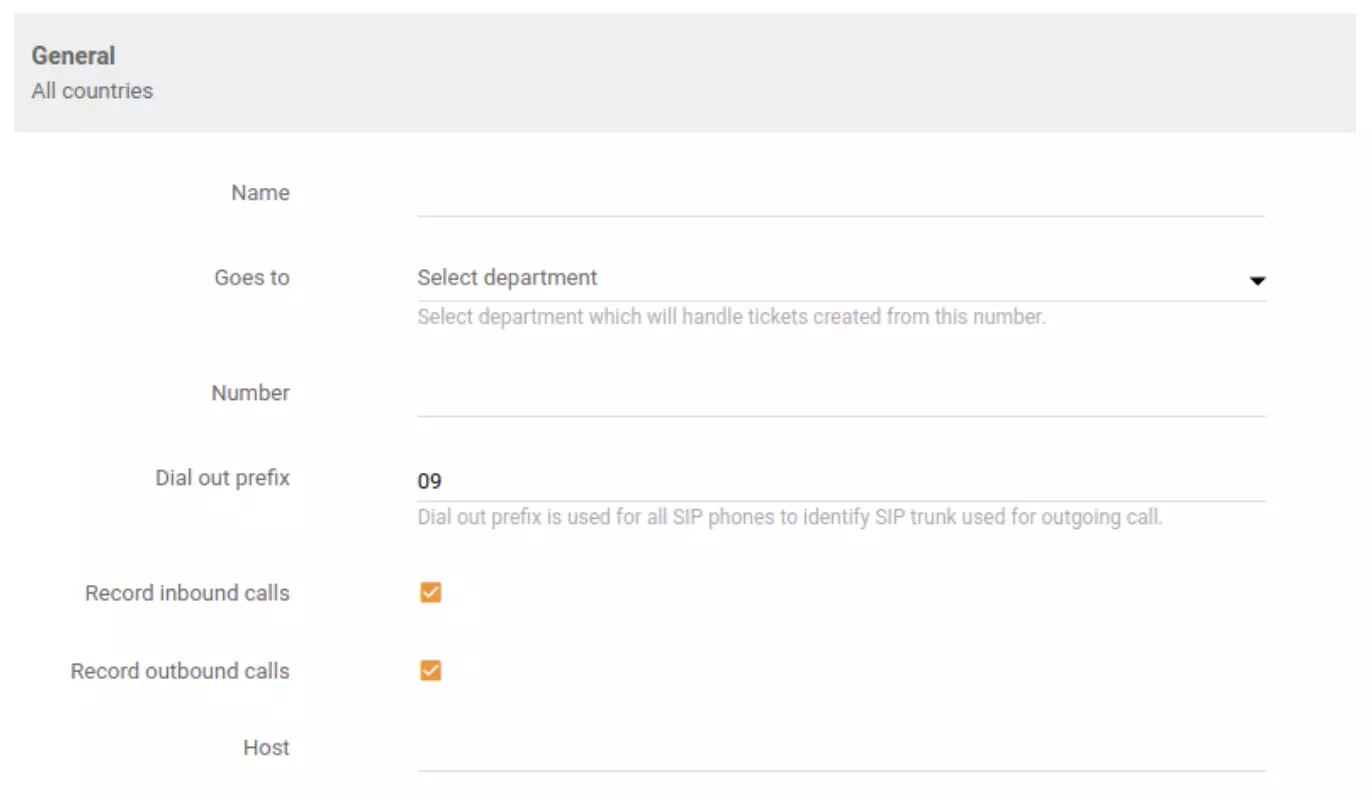 Možnosti snemanja dohodnih, odhodnih ali kombiniranih klicev v LiveAgent