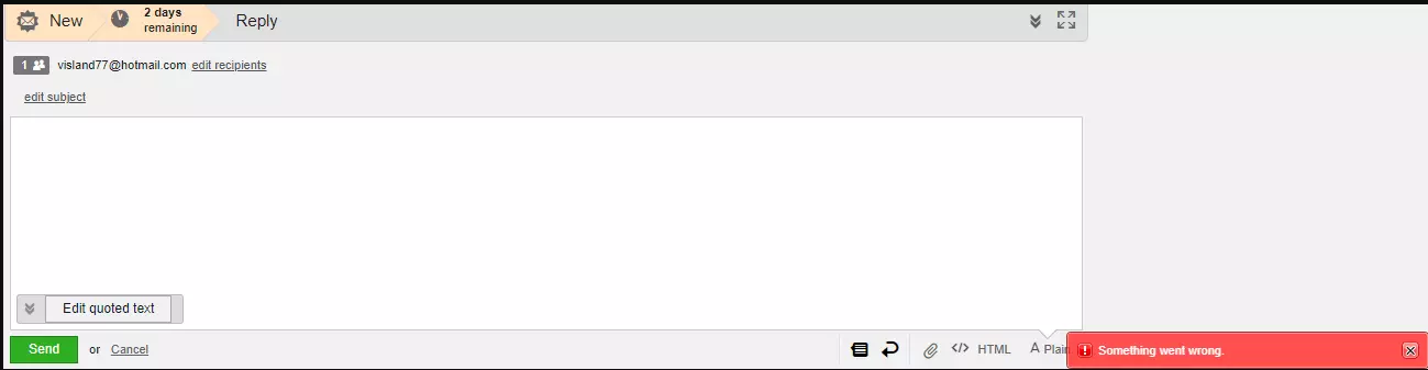 Shranjevanje neveljavne e-poštne predloge