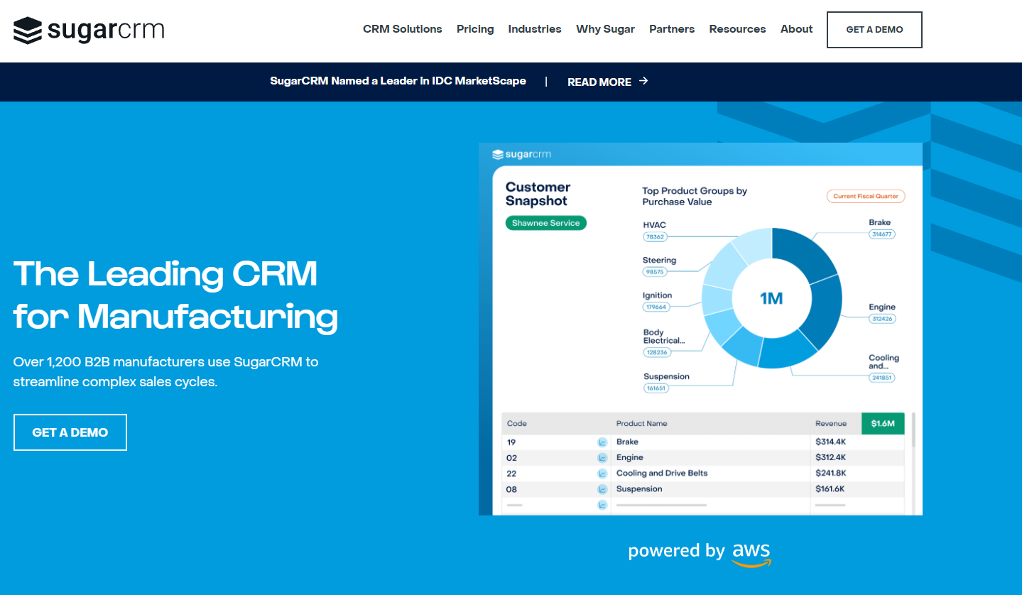 Domača stran SugarCRM