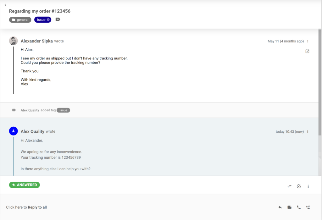 Izboljšava pogovora v vozovnicah LiveAgent