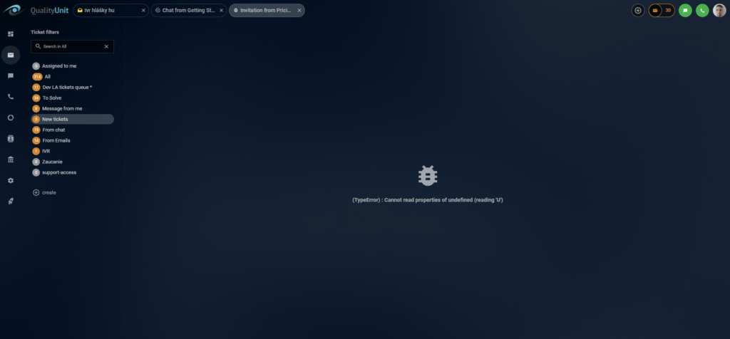 Težave z ogledom prevzetih klepetov