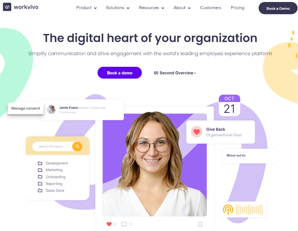 Domača stran Workvivo